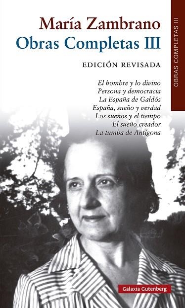 MARIA ZAMBRANO OBRAS COMPLETAS VOL. III | 9788418526510 | ZAMBRANO, MARÍA | Llibreria Drac - Llibreria d'Olot | Comprar llibres en català i castellà online