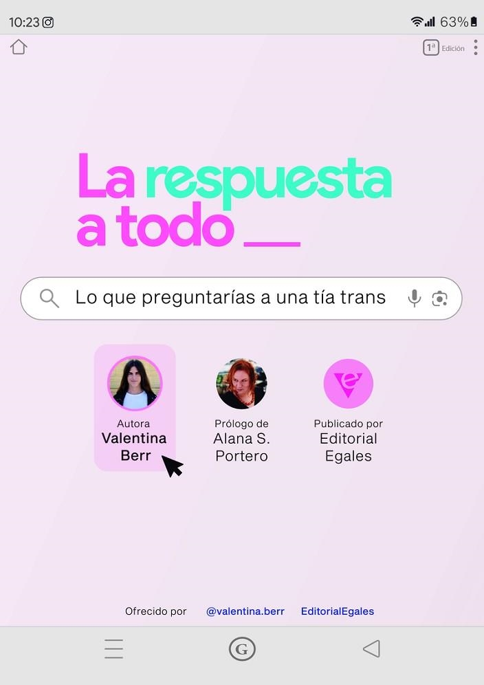 RESPUESTA A TODO LO QUE PREGUNTARÍAS A UNA TÍA TRANS, LA | 9788419728272 | BERR, VALENTINA | Llibreria Drac - Librería de Olot | Comprar libros en catalán y castellano online