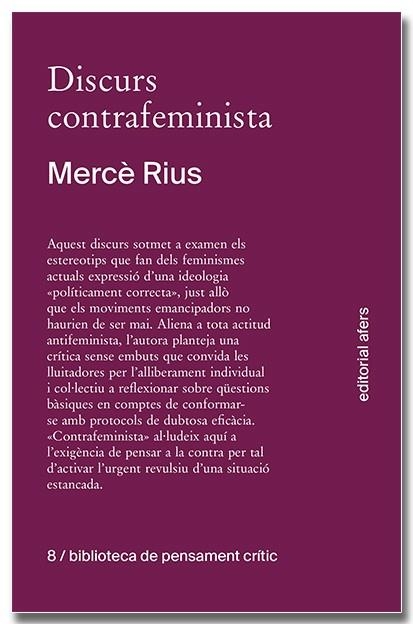 DISCURS CONTRAFEMINISTA | 9788418618758 | RIUS, MERCÈ | Llibreria Drac - Librería de Olot | Comprar libros en catalán y castellano online