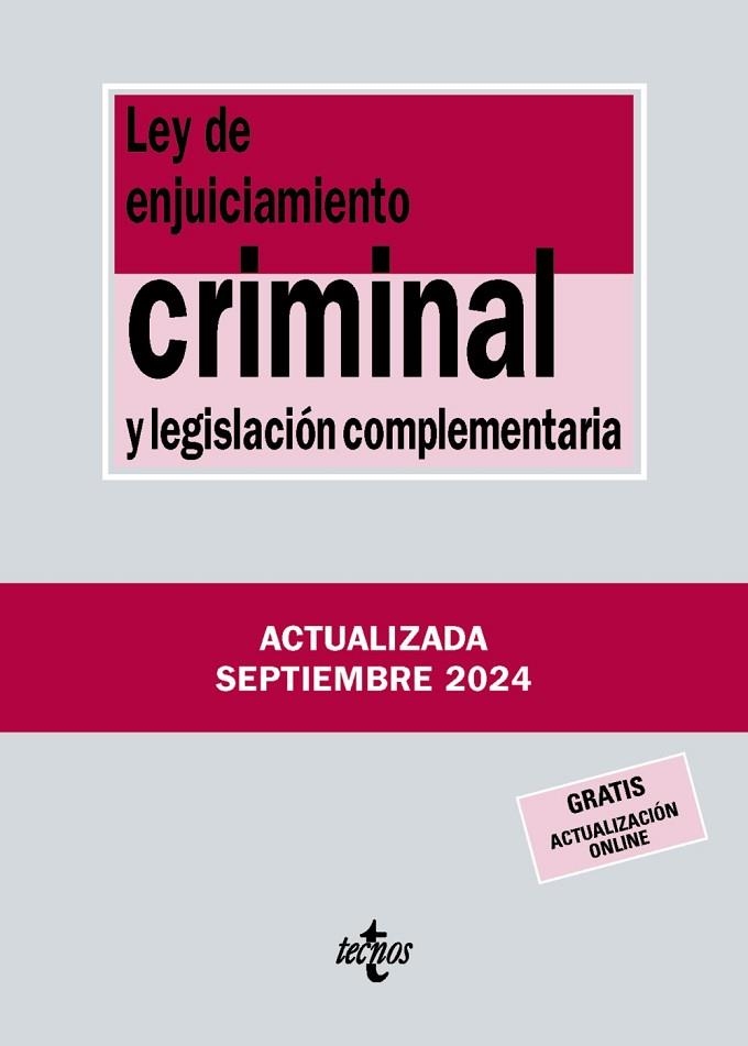 LEY DE ENJUICIAMIENTO CRIMINAL Y LEGISLACIÓN COMPLEMENTARIA (ED. 2024) | 9788430990986 | EDITORIAL TECNOS | Llibreria Drac - Llibreria d'Olot | Comprar llibres en català i castellà online