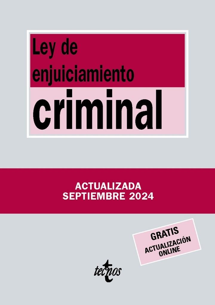 LEY DE ENJUICIAMIENTO CRIMINAL (ED. 2024) | 9788430991099 | EDITORIAL TECNOS | Llibreria Drac - Llibreria d'Olot | Comprar llibres en català i castellà online