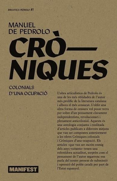 CRONIQUES | 9788410344129 | PEDROLO, MANUEL DE | Llibreria Drac - Llibreria d'Olot | Comprar llibres en català i castellà online